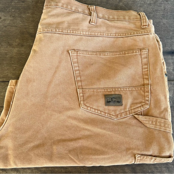 Big Smith Carpenter Work Shorts Camel Brown Duck Canvas Size 44x9.5-measured - Picture 11 of 12